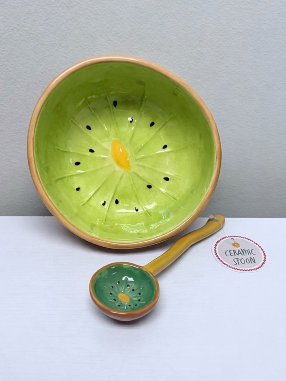 Kiwi fruit Ceramic Bowl & Spoon Target Bullseye Playground Spring 2026, New